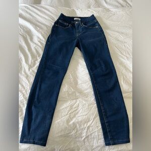 Good American Good Legs Jeans Womens 2/26 Blue Stretch Denim Zip Fly.